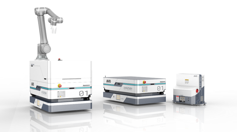 澳亚国际數位開發的自主式移動機器人（AMR250M），搭配全向輪並結合AI演算法、2D LiDAR、3D攝影機等技術，協助客戶實現產線全自動化